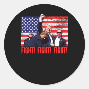 Pegatina Redonda Pelea contra los disparos