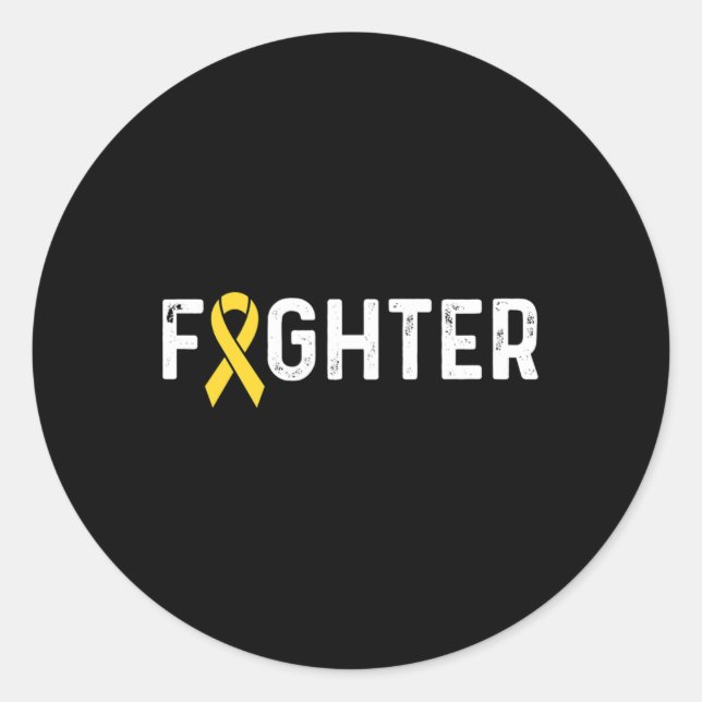 Pegatina Redonda Pelea de Cáncer Infantil (Anverso)
