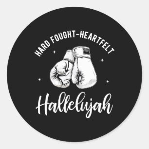 Pegatina Redonda Pelea dura Corazón Hallelujah Cute Christian Bo