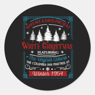 Pegatina Redonda Película de las hermanas Navidades Blancas Festivi