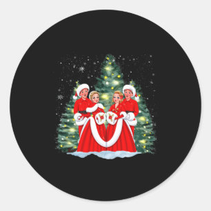 Pegatina Redonda Película de Navidad Blanca de Hermanas 1954 Navida