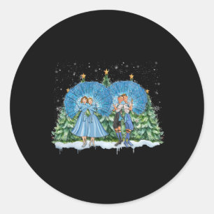 Pegatina Redonda Película de Navidad Blanca de Hermanas 1954 Pijama