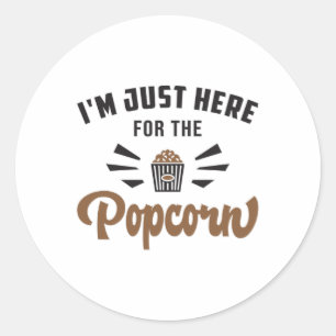 Pegatina Redonda Película de Popcorn Day Pop Film Cinema Snack Gift