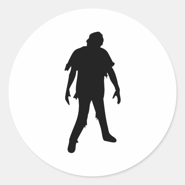 Pegatina Redonda Película de terror Muerte de Zombie Muerte (Anverso)