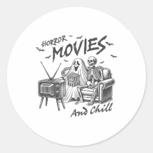 Pegatina Redonda Películas De Horror Y Gráfico Temático De Chill Ha