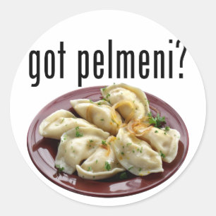 Pegatina Redonda ¿Pelmeni conseguido? ¿Пельмениесть?