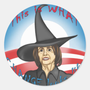 Pegatina Redonda Pelosi: Parece cambio