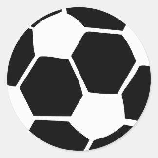 Pegatina Redonda pelota de fútbol negro