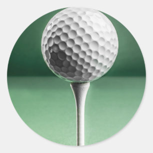 Pegatina Redonda Pelota de golf en Tee
