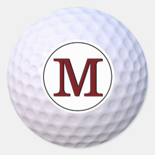 Pegatina Redonda Pelota de Golf Monograma Personalizable