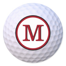 Pelota de Golf Monograma Personalizable Rojo
