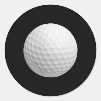 Pegatina Redonda Pelota de golf. Traje de golf a juego y conjunto d