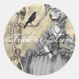 Pegatina Redonda Pelota de máscaras de Halloween