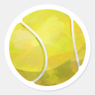 Pegatina Redonda Pelota de tenis