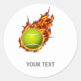 Pegatina Redonda Pelota de tenis personalizada en un regalo sobre e