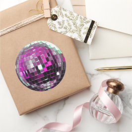 Pegatina Redonda Pelota discográfica metálica rosa