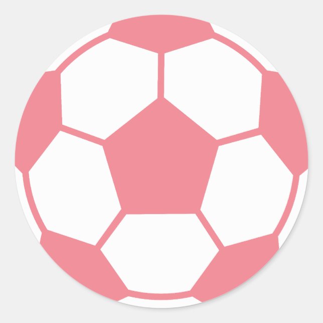 Pegatina Redonda Pelota rosa de fútbol (Anverso)