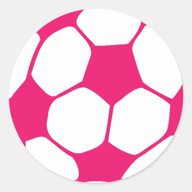 Pegatina Redonda Pelota rosa de fútbol (Anverso)