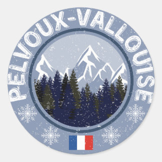 Pegatina Redonda Pelvoux-Vallouise Station de ski