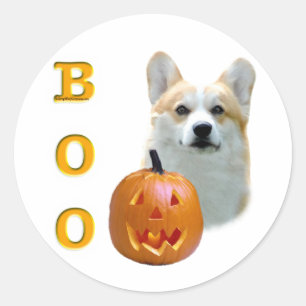 Pegatina Redonda Pembroke Welsh Corgi Boo