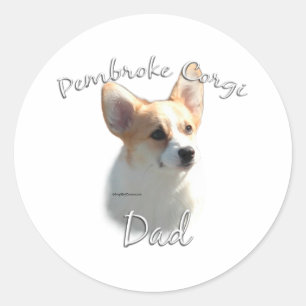 Pegatina Redonda Pembroke Welsh Corgi Dad 2