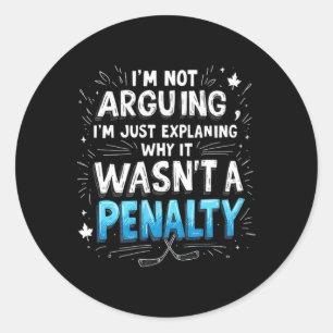Pegatina Redonda Penalización divertida de hockey sobre hielo Debyt