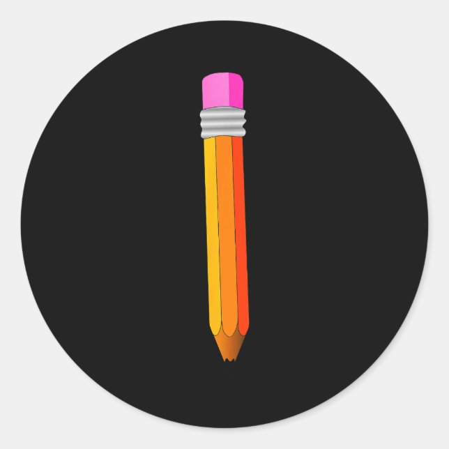 Pegatina Redonda Pencil Costume Shirt Funny Office School Supply Pr (Anverso)