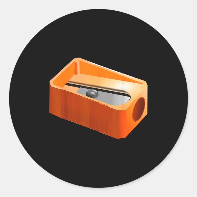 Pegatina Redonda Pencil Sharpener Funny Office School Supplies Cost (Anverso)