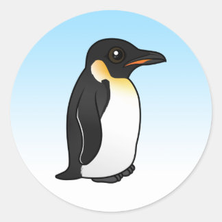 Pegatina Redonda Penguin, emperador cutáneo