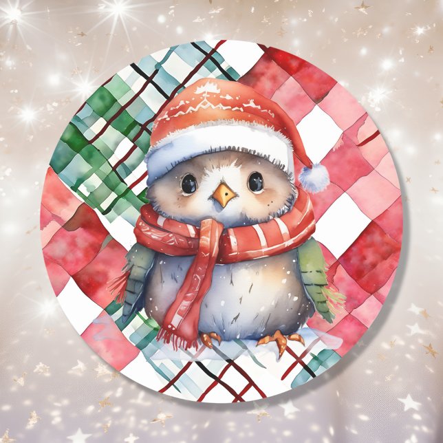 Pegatina Redonda Penguin Holiday de Navidades Cuitos (Subido por el creador)