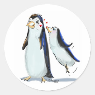 Pegatina Redonda PeNgUiN KiSs