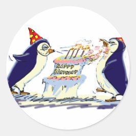 Pegatina Redonda PeNgUiN RtHdAy