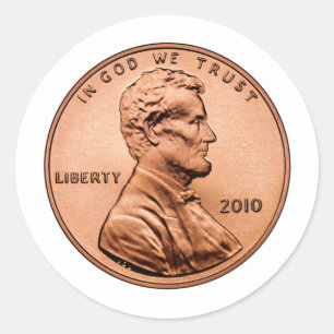 PEGATINA REDONDA PENIQUE DE LINCOL