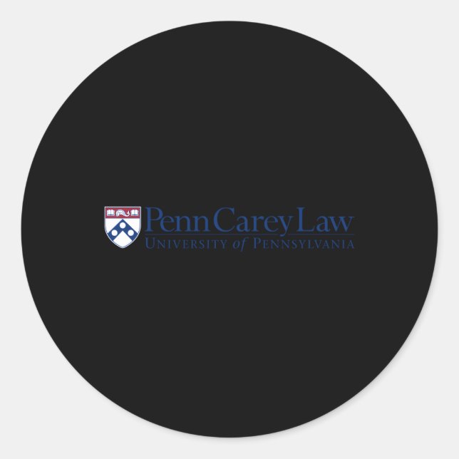 Pegatina Redonda Penn Quakers Carey Law (Anverso)
