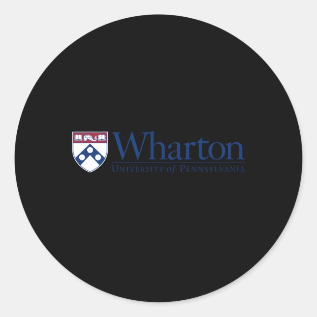 Pegatina Redonda Penn Quakers'S Whon School Of Business (Anverso)
