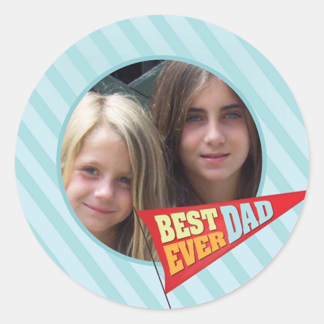 Pegatina Redonda Pennant del Día del Padre (Anverso)