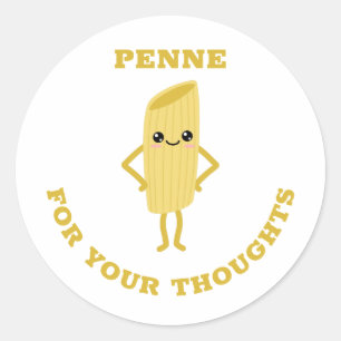 Pegatina Redonda Penne para sus pensamientos