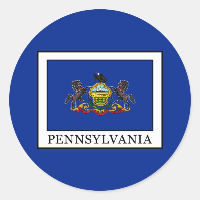 Pegatina Redonda Pennsylvania (Anverso)