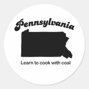 Pegatina Redonda Pennsylvania - aprenda cocinar