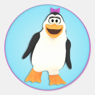 Pegatina Redonda Penny Pegatina, Chica bailarín del pingüino