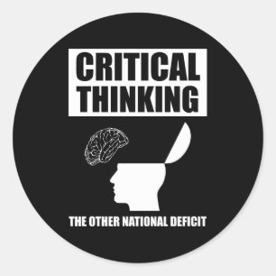 Pegatina Redonda Pensamiento Crítico Del Otro Déficit Nacional
