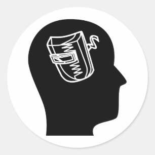 Pegatina Redonda Pensamiento en la soldadura
