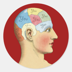 Pegatina Redonda Pensamiento en usted