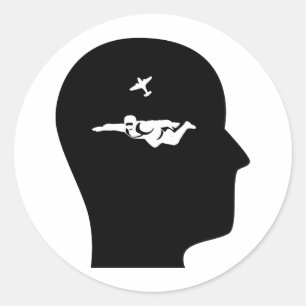Pegatina Redonda Pensando En El Buceo