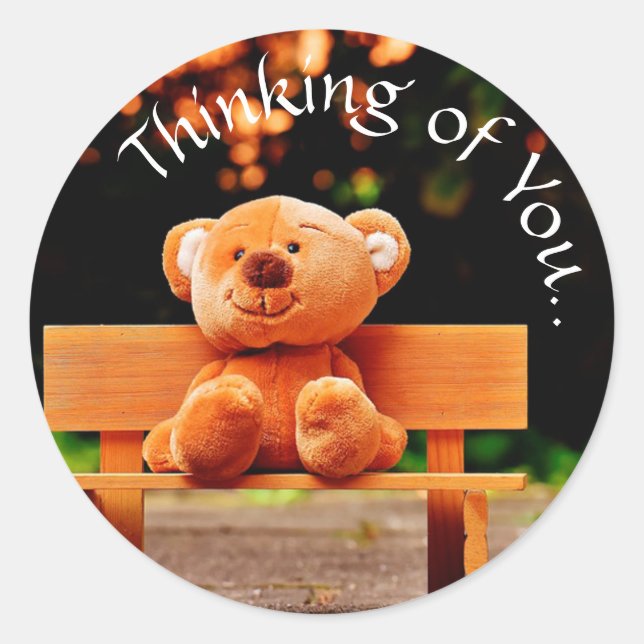 Pegatina Redonda Pensando en ti (Anverso)