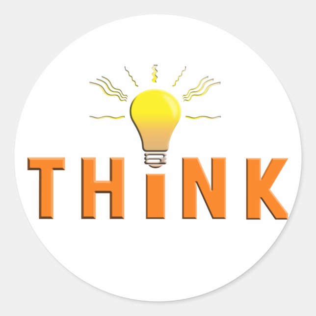 Pegatina Redonda Pensar (Anverso)
