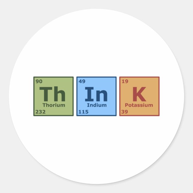 Pegatina Redonda Pensar (Anverso)