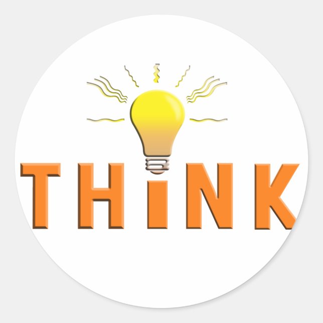 Pegatina Redonda Pensar (Anverso)