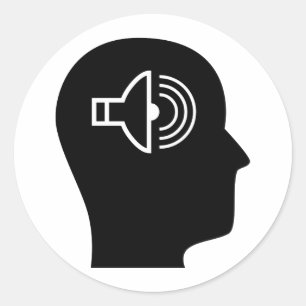 Pegatina Redonda Pensar en la audiología