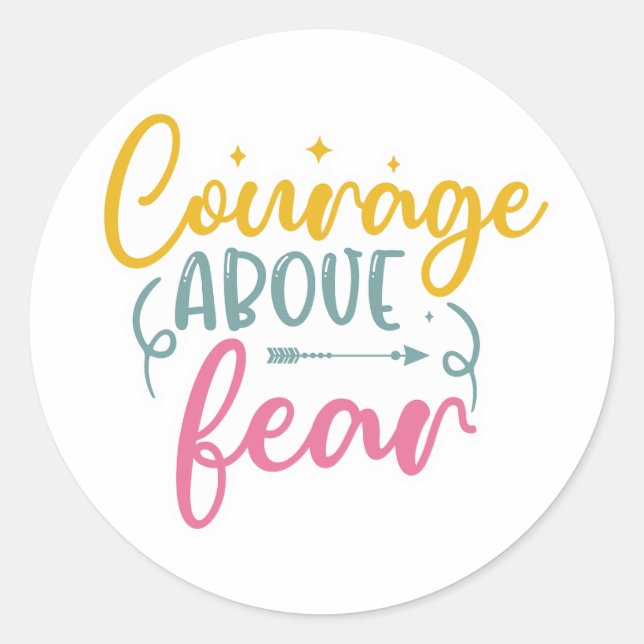 Pegatina Redonda Pensar en Pegatinas motivacionales positivos (Anverso)